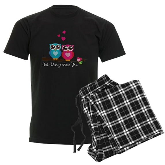 CafePress - Owl Always Love You Men's Dark Pajamas - Men's Dark Loose Fit Cotton Pajama Set