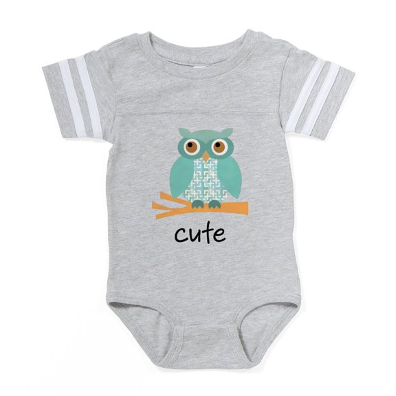 CafePress - Owl - Cute Infant Baby Football Bodysuit