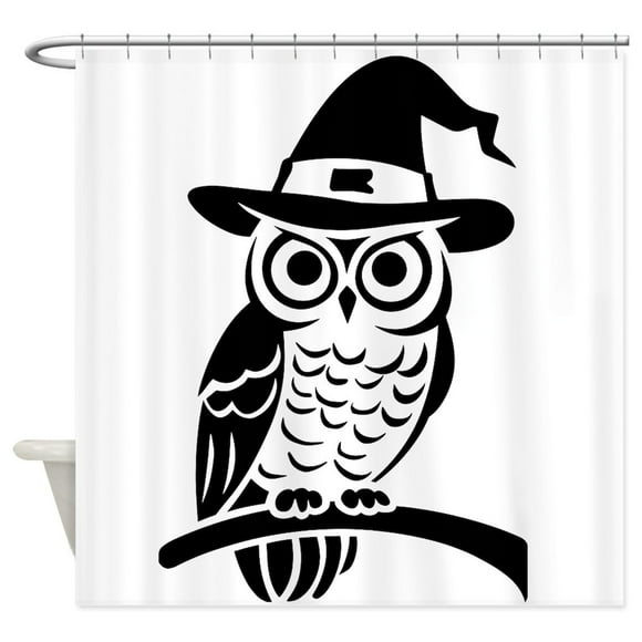CafePress - Owl In Witch Hat - Unique Fabric Shower Curtain 70" x 72"