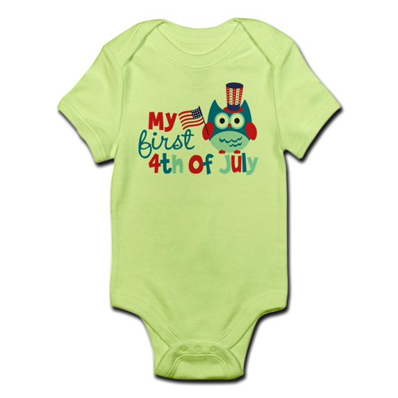 CafePress - Owl My First 4Th Of July Infant Bodysuit - Baby Light Bodysuit
