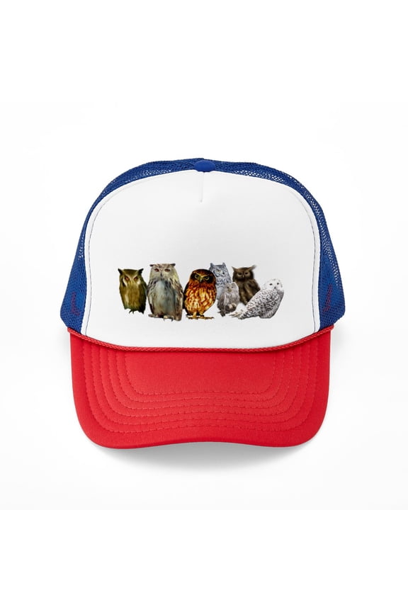 - Owlline - Adjustable Unisex Printed Trucker Hat with Mesh Back