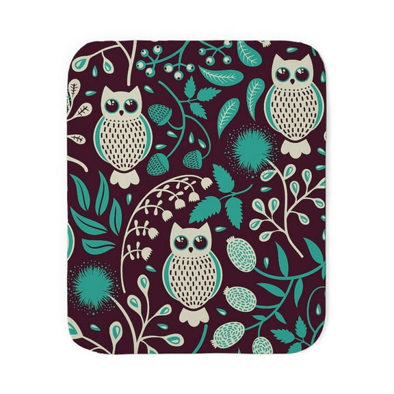 CafePress - Owls Pattern - Sherpa Fleece Throw Blanket 60" x 50"