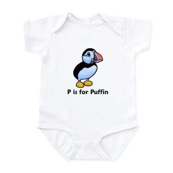 CafePress - P Is For Puffin Infant Bodysuit - Baby Light Bodysuit, Size Newborn - 24 Months