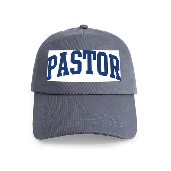 CafePress - PASTOR Design (Blue) Cap - Adjustable 100% Brushed Unisex Casual Cotton Baseball Cap, Beige, 1