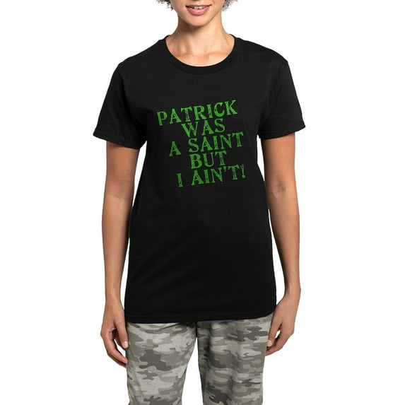 CafePress - PATRICKSAINT - Women's Short Sleeve Print T-Shirt and Pants Dark Cotton Pajama Set