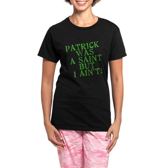 CafePress - PATRICKSAINT - Women's Short Sleeve Print T-Shirt and Pants Dark Cotton Pajama Set