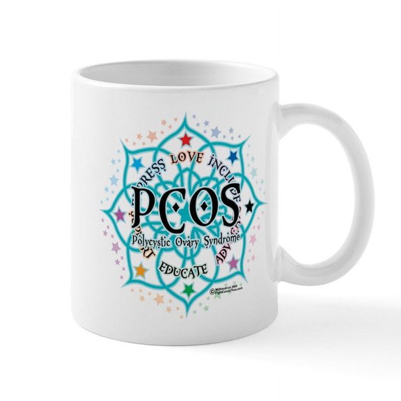CafePress - PCOS Lotus Mug - 11 oz Ceramic Mug - Novelty Coffee Tea Cup