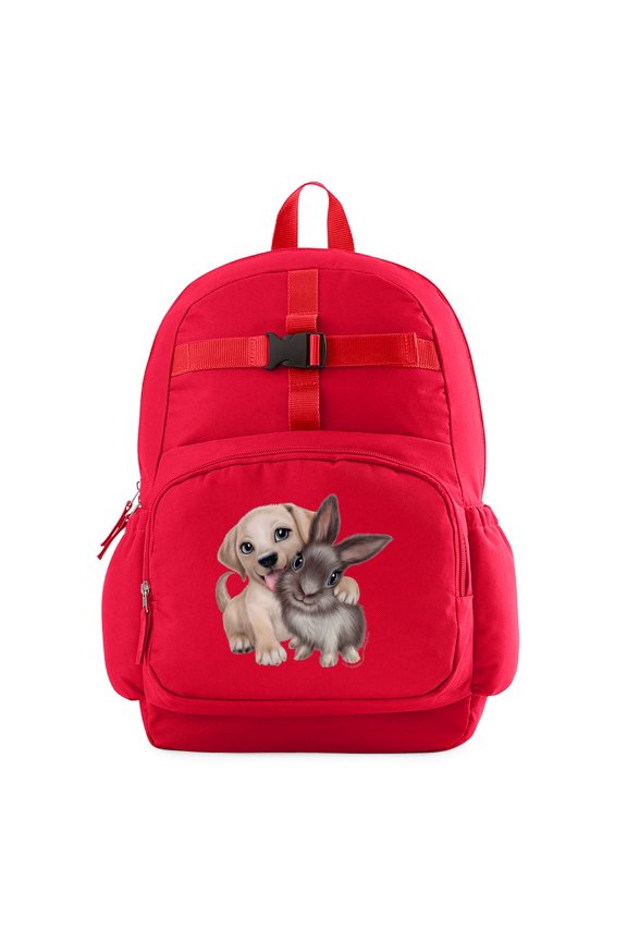- PD Moreno's Dog & Rabbit - Cute School Travel Backpack