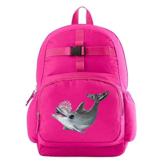 CafePress - PD Moreno's Dolphin Wearing A Tiara - Cute School Travel Backpack