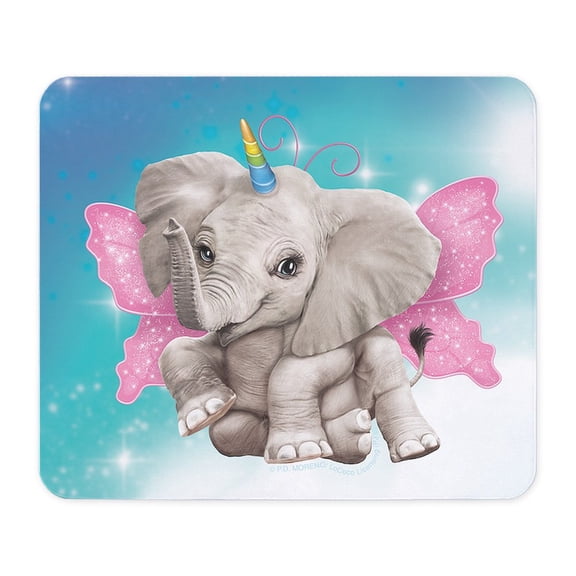 CafePress - PD Moreno's Elephant Unicorn - Non-slip Rubber Mousepad, Gaming Mouse Pad