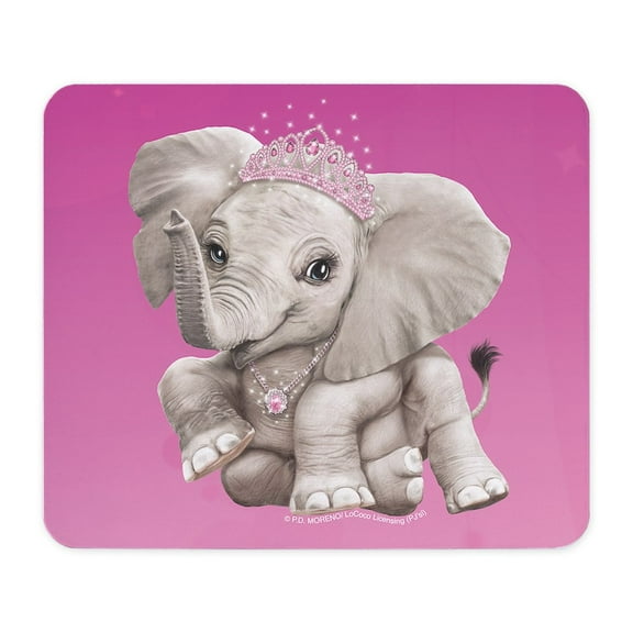 CafePress - PD Moreno's Elephant Wearing A Tiara - Non-slip Rubber Mousepad, Gaming Mouse Pad