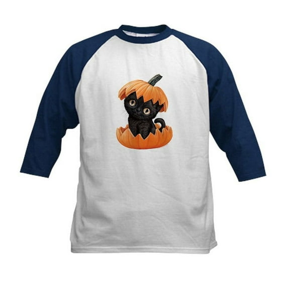 CafePress - PD Moreno's Halloween Black Kids Baseball T Shirt - Kids Cotton Baseball Jersey, 3/4 Sleeve Shirt