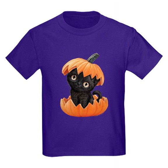 CafePress - PD Moreno's Halloween Black Kitty Kids T Shirt - Dark T-Shirt Kids XS-XL