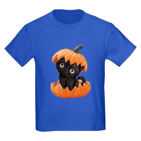 CafePress - PD Moreno's Halloween Black Kitty Kids T Shirt - Dark T-Shirt Kids XS-XL