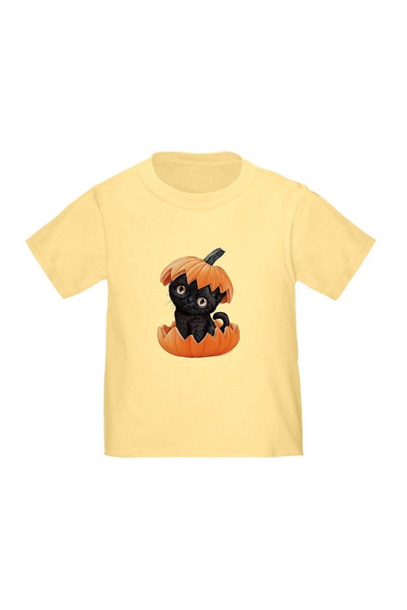 - PD Moreno's Halloween Black Kitty Toddler T Shirt - Cute Toddler T-Shirt, 100% Cotton