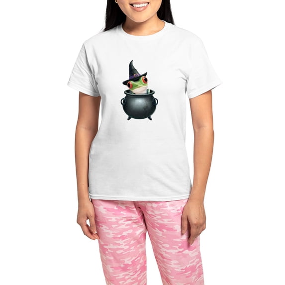 CafePress - PD Moreno's Halloween Frog - Women's Short Sleeve Print T-Shirt and Pants Light Cotton Pajama Set