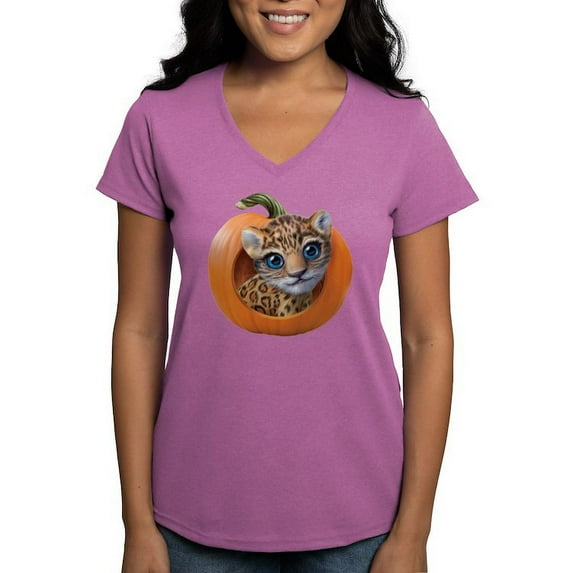 CafePress - PD Moreno's Halloween Jagua Women's V Neck T Shirt - Women's V-Neck Dark T-Shirt