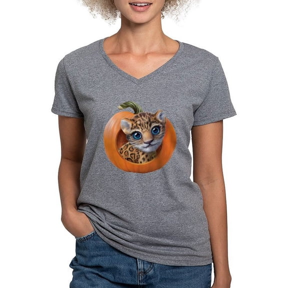 CafePress - PD Moreno's Halloween Jagua Women's V Neck T Shirt - Women's V-Neck Dark T-Shirt