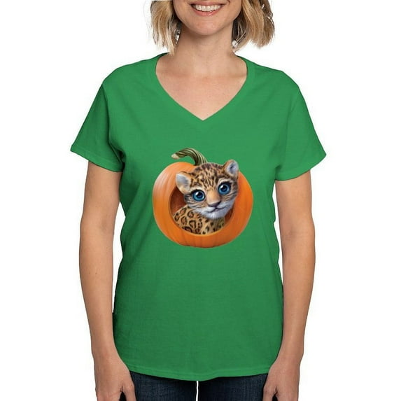 CafePress - PD Moreno's Halloween Jagua Women's V Neck T Shirt - Women's V-Neck Dark T-Shirt