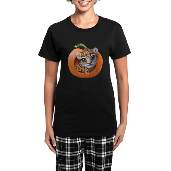 CafePress - PD Moreno's Halloween Jaguar - Women's Short Sleeve Print T-Shirt and Pants Dark Cotton Pajama Set