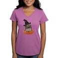 thumbnail image 1 of CafePress - PD Moreno's Halloween Owl Women's V Neck T Shirt - Women's V-Neck Dark T-Shirt, 1 of 4