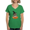 thumbnail image 1 of CafePress - PD Moreno's Halloween Owl Women's V Neck T Shirt - Women's V-Neck Dark T-Shirt, 1 of 4