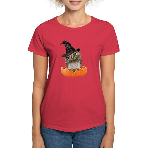 CafePress - PD Moreno's Halloween Owl Women's Value T Shirt - Women's Traditional Fit Dark T-Shirt