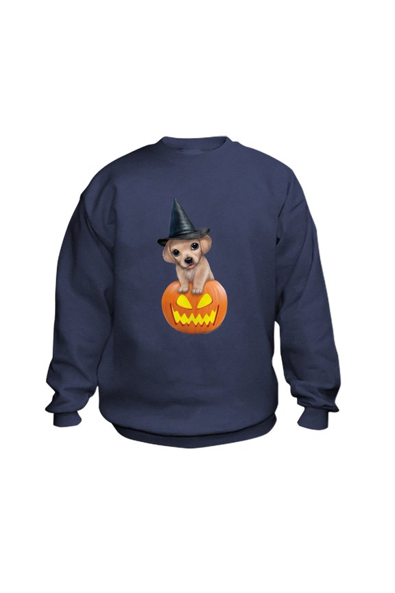 - PD Moreno's Halloween Pup - Kids Sweatshirt, Youth Crew Neck Sweatshirt