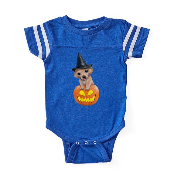 CafePress - PD Moreno's Halloween Puppy - Cute Infant Baby Football Bodysuit