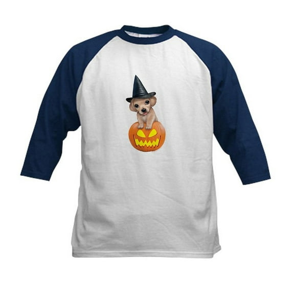 CafePress - PD Moreno's Halloween Puppy Kids Baseball T Shirt - Kids Cotton Baseball Jersey, 3/4 Sleeve Shirt