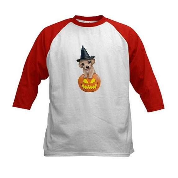 CafePress - PD Moreno's Halloween Puppy Kids Baseball T Shirt - Kids Cotton Baseball Jersey, 3/4 Sleeve Shirt