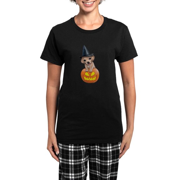 CafePress - PD Moreno's Halloween Puppy - Women's Short Sleeve Print T-Shirt and Pants Dark Cotton Pajama Set