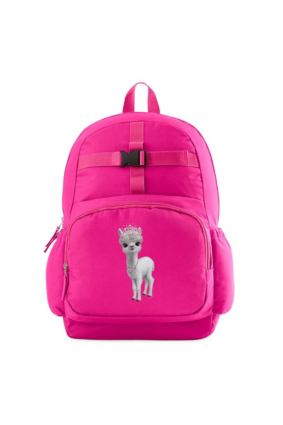 - PD Moreno's Llama Wearing A Tiara - Cute School Travel Backpack