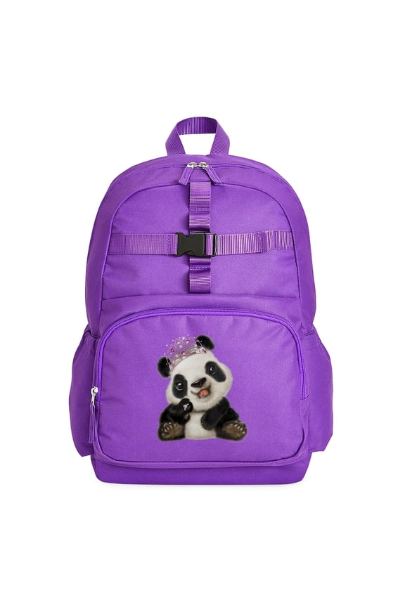 - PD Moreno's Panda Wearing A Tiara - Cute School Travel Backpack