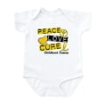 thumbnail image 1 of CafePress - PEACE LOVE CURE Childhood Cancer Infant Bodysuit - Baby Light Bodysuit, Size Newborn - 24 Months, 1 of 4