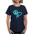 thumbnail image 1 of CafePress - PEACE LOVE DIVING Women's Dark T Shirt - Women's Traditional Fit Dark T-Shirt, 1 of 4