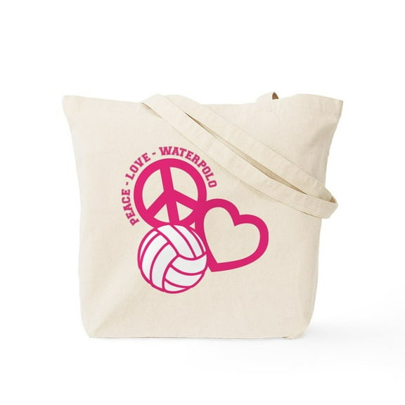 CafePress - PEACE LOVE WATERPOLO Tote Bag - Unisex Canvas Tote Bag, Beige, 1-Piece