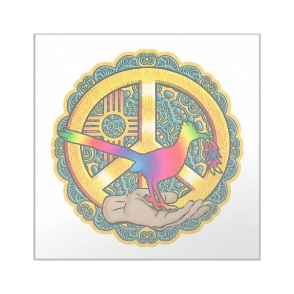 CafePress - PEACE ROADRUNNER Sticker - Square Sticker 3" x 3"