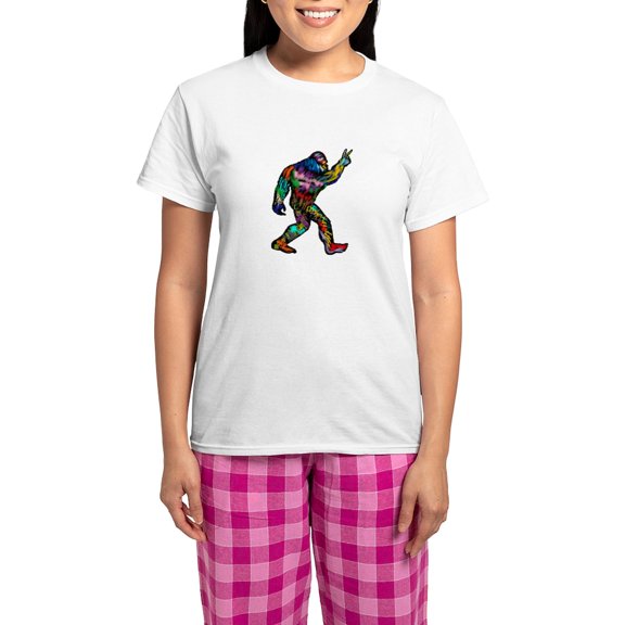 CafePress - PEACE UP Pajamas - Women's Short Sleeve Print T-Shirt and Pants Light Cotton Pajama Set