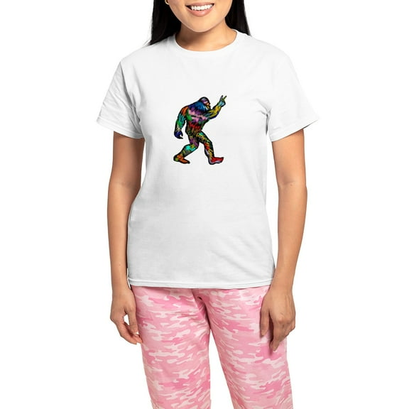 CafePress - PEACE UP Pajamas - Women's Short Sleeve Print T-Shirt and Pants Light Cotton Pajama Set