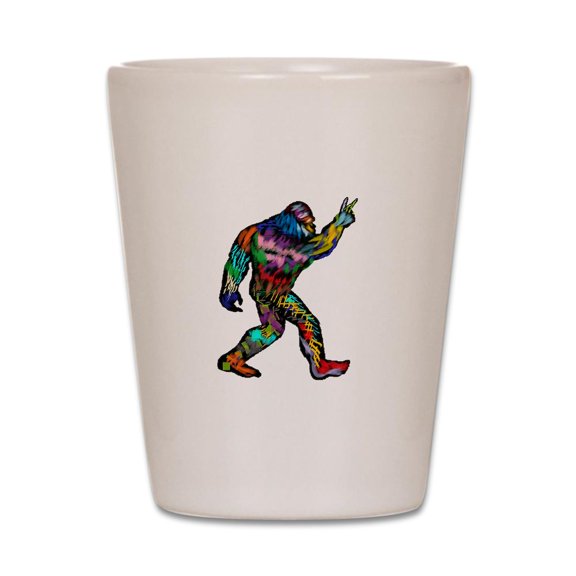 CafePress - PEACE UP - White Shot Glass, Unique and Funny Shot Glass