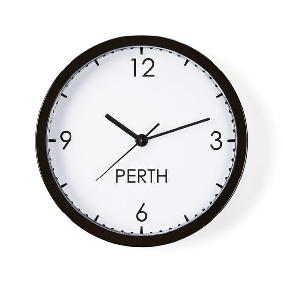 CafePress - PERTH World Clock - 10" Quartz Analog Battery-Powered Modern Wall Clock, Unique