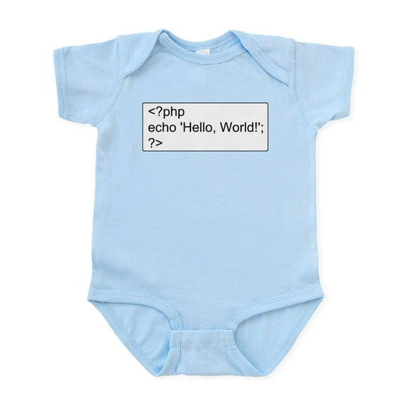 CafePress - PHP Hello World! Infant Bodysuit - Baby Light Bodysuit, Size Newborn - 24 Months
