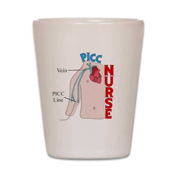 CafePress - PICC NURSE TORSO BEST - White Shot Glass, Unique and Funny Shot Glass