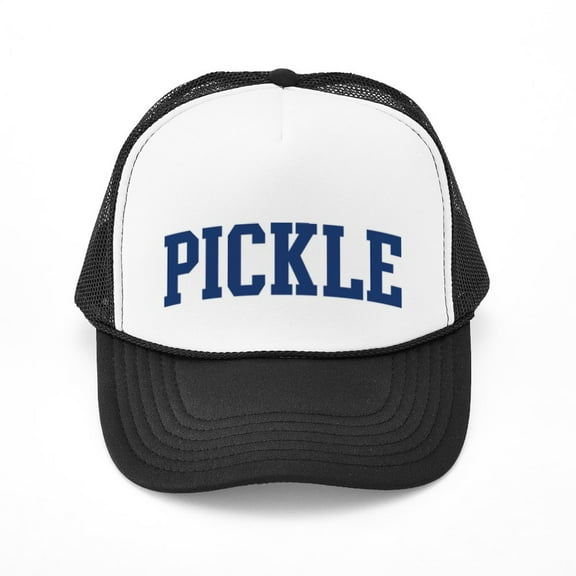 CafePress - PICKLE Design (Blue) - Adjustable Unisex Printed Trucker Hat with Mesh Back