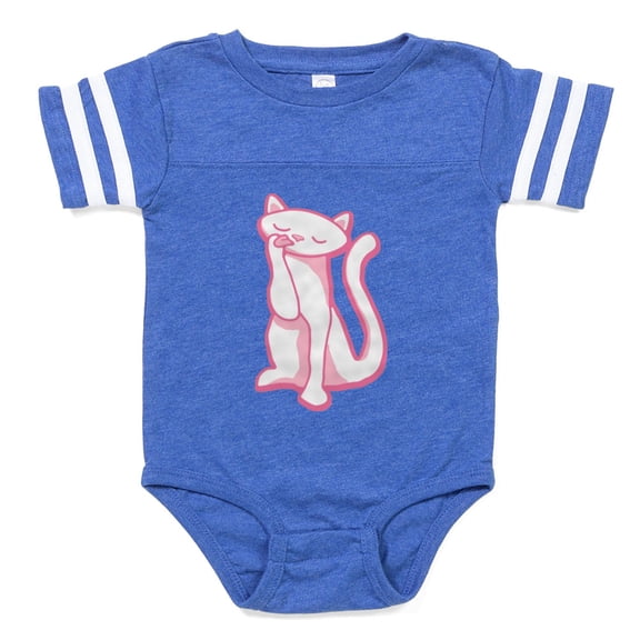 CafePress - PINK KITTY - Cute Infant Baby Football Bodysuit