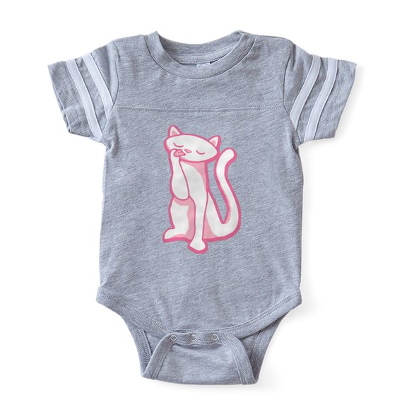 CafePress - PINK KITTY - Cute Infant Baby Football Bodysuit
