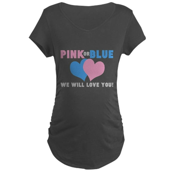 CafePress - PINK OR BLUE Maternity T Shirt - Maternity Dark T-Shirt