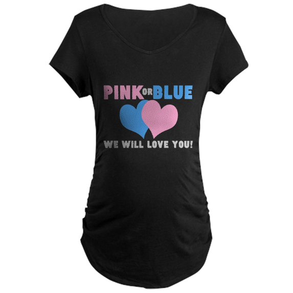 CafePress - PINK OR BLUE Maternity T Shirt - Maternity Dark T-Shirt