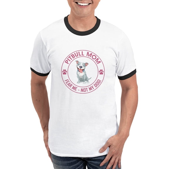 CafePress - PITBULL MOM Ringer T - 100% Cotton Ringed T-Shirt